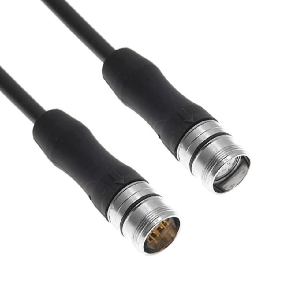 MCVP-12MFPM-0.3M MENCOM CORDSET<br>12 PIN M23 M/F STR 0.3M PUR BK 18/22AWG 300VAC/DC